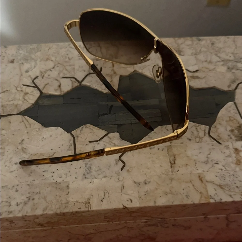 Tiffany & Co. Gold Frame Sunglasses with Black Lenses